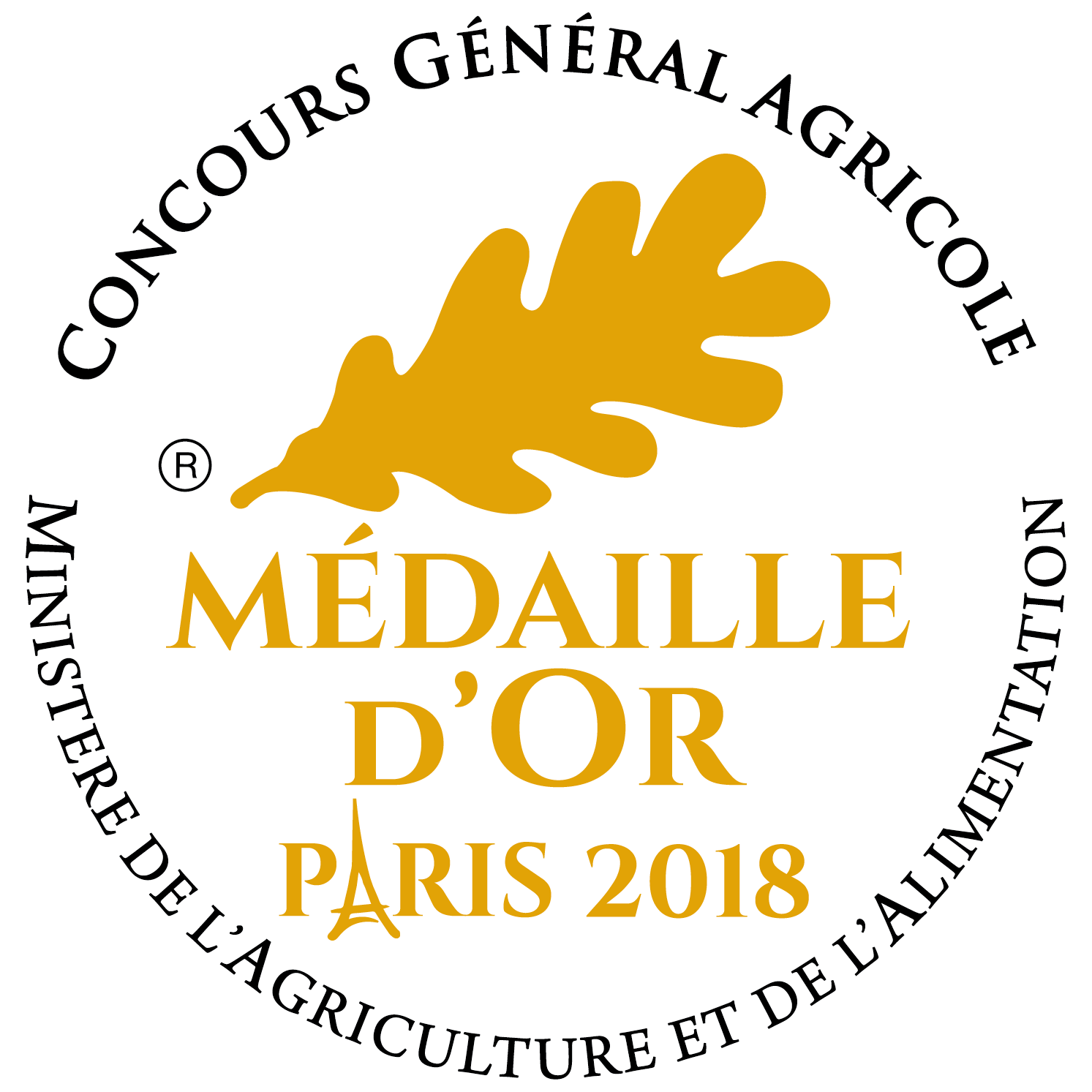 Médaille d'Or Concours Général Agricole Paris 2018